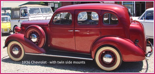 1936 Chevrolet with side mounts Meanwhile his three vintage cars were 