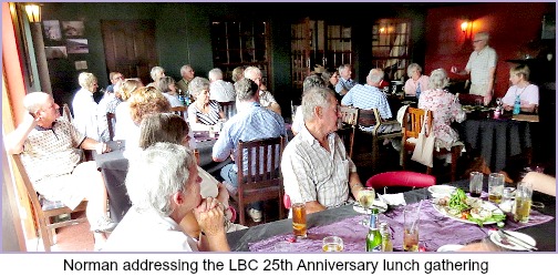 Norman Elwell addressing LBC AT 25th Anniversary lunch