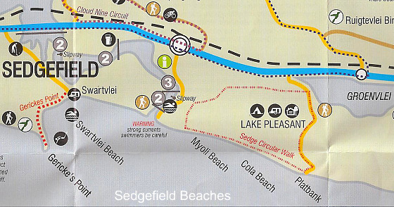 Beaches map Sedgefield Beaches map