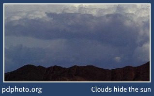 Clouds hide the sun