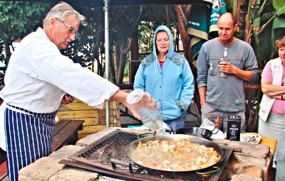 Colin cooking up a storm at the inaugural Slow Food lunch at the La Piazza - April 2011.