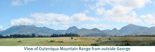 View of the Outeniqua Mountain range from outside George