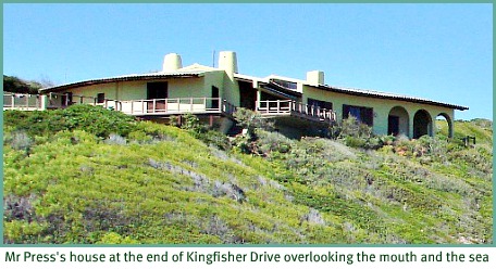 Mr Press's house at the end of Kingfisher Drive Mr Press's house at the end of Kingfisher Drive