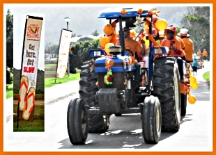Masithandane Tractor in the Sunday Slow Festival Parade.