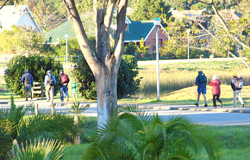 Walkers on guided trail Walkers on guided trail