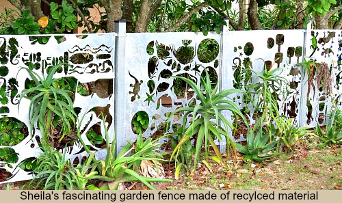 Artistic Fence from recycled material.