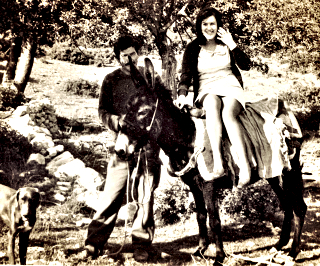 Auriel on a donkey ride in Cyprus