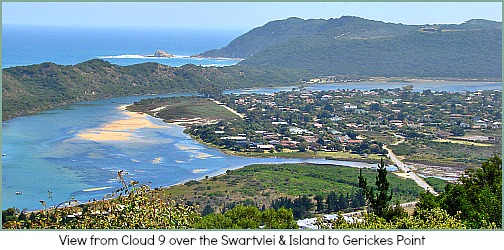 View over Swartvlei Lagoon to the Ocean