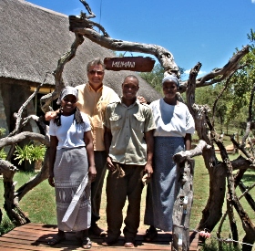 Chef Colin with 3 of the Milimani Staff.