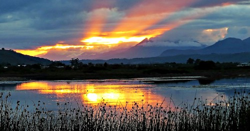 Sunset over the Swartvlei from our house