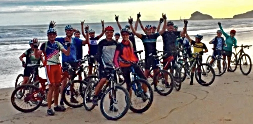 Cycleworx group on a beach ride Cycleworx group on a beach ride