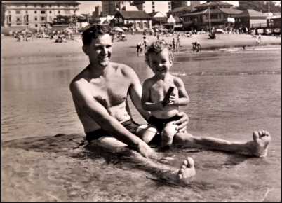 Dad and Steve on Durban beach