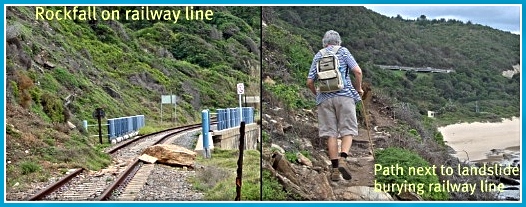 Damage to the railway line