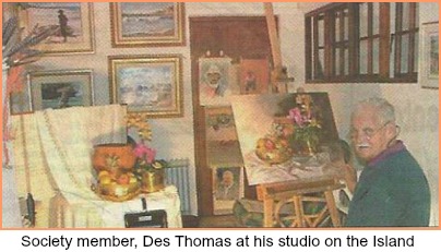 Des Thomas in his studio