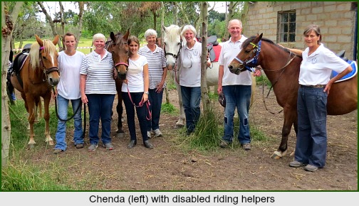 Chenda & some of the helpers for the disabled children's riding lessons. Chenda & some of the helpers for the disabled children's riding lessons.
