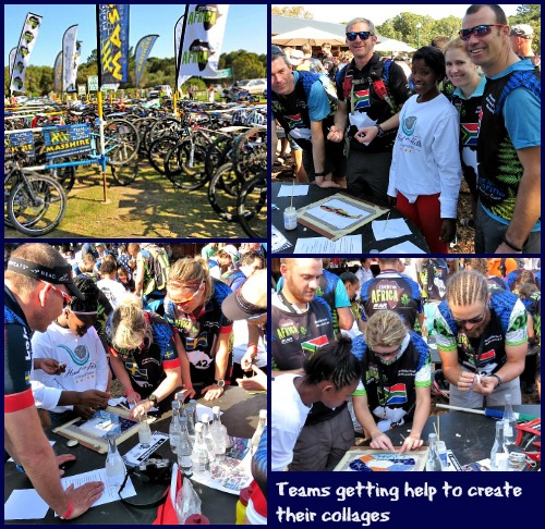 Expedition Africa teams at the mosaic village created the flags of their countries with mosaics. Expedition Africa teams at the mosaic village created the flags of their countries with mosaics.