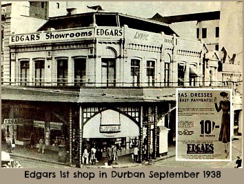 Edgars Shop in Durban-Sep 1938 Edgars Shop in Durban-Sep 1938
