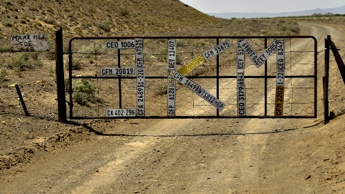 Typical farmgate on a public road