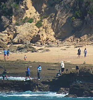 Fishing and walking at Gerickes