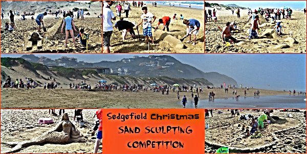 Christmas fun sand sculpture competition