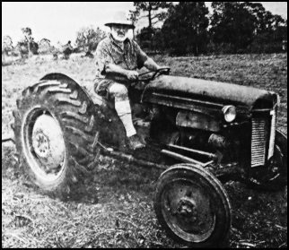 Gerry driving his tractor