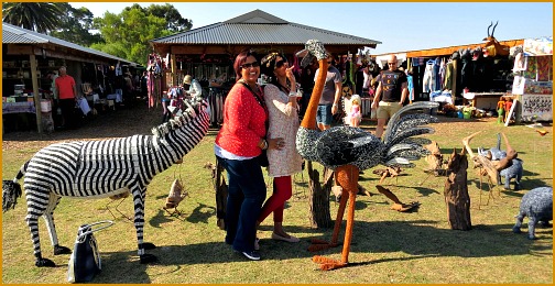 Girls posing at the Mosaic Market
