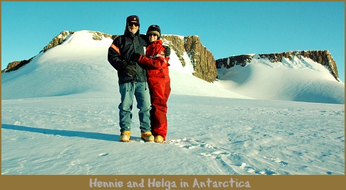 Hennie and Helga in Antarctica