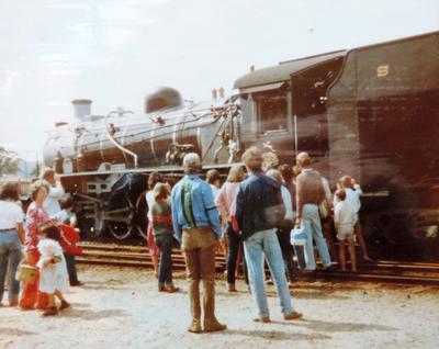 Inspecting the loco of the Outeniqua Choo-choo