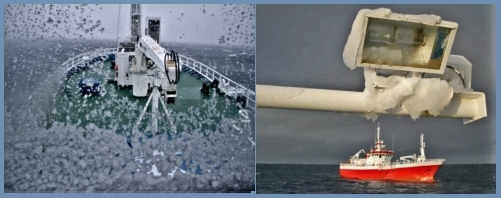 Fishing Vessel in Icy Antarctic Waters