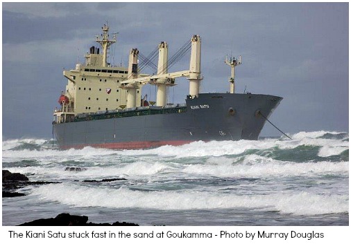 Kiani Saru aground at Goukamma