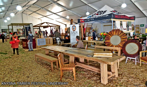 Indoor displays at he Knysna Timber Festival