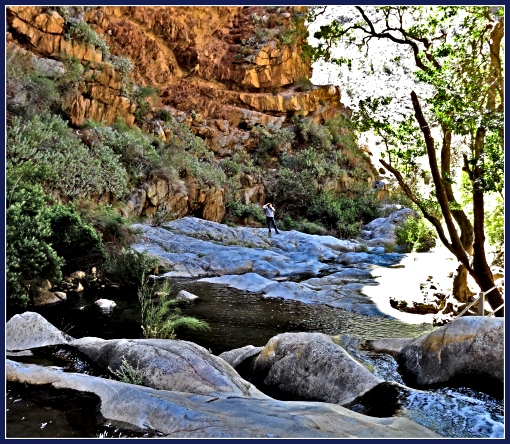 Near the waterfall at Meiringspoort Rest-stop