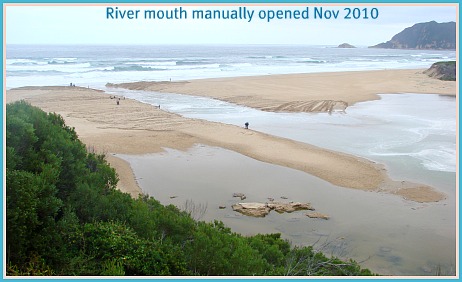 Opening river mouth manually