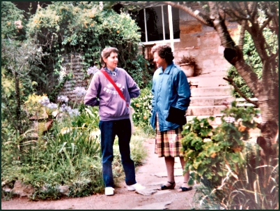 Mom on campus with Elizabeth at Rhodes University, Grahamstown.