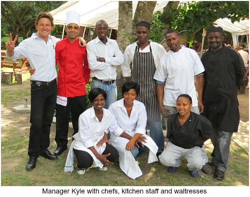 Manager Kyle and Kitchen staff