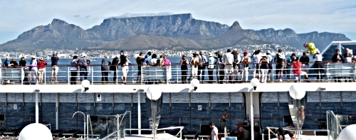 The MSC Opera leaving Cape Town harbour. The MSC Opera leaving Cape Town harbour.