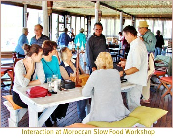 Table talk at Moroccan themed workshop