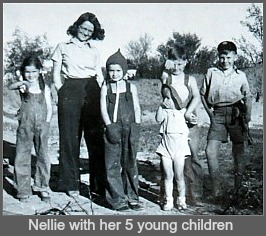 Nellie with her 5 young children