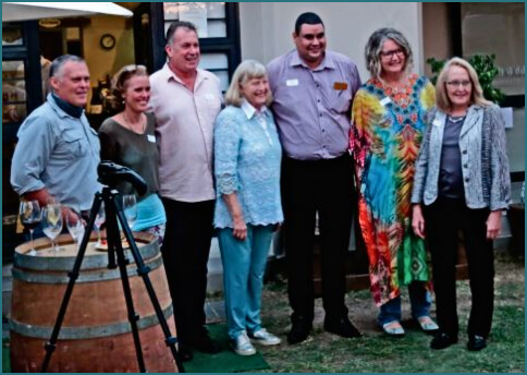 Group of collaborators at the post-covid launch of the new mosaic artwork initiative.