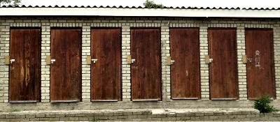 Long drop toilets converted to lock-up storage units