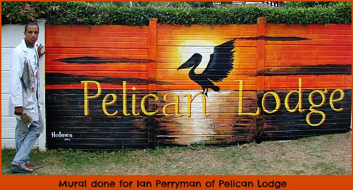 Wall mural for Pelican Lodge Wall mural for Pelican Lodge