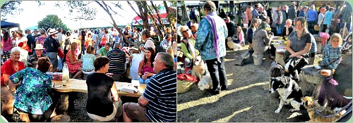 Dogs on leads are welcome as people mingle and sit at benches to eat their breakfasts. Dogs on leads are welcome as people mingle and sit at benches to eat their breakfasts.