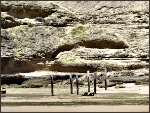Old poles still standing near Leeukoppie at Gerickes Point