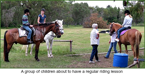 Some regular riders having their lessons Some regular riders having their lessons