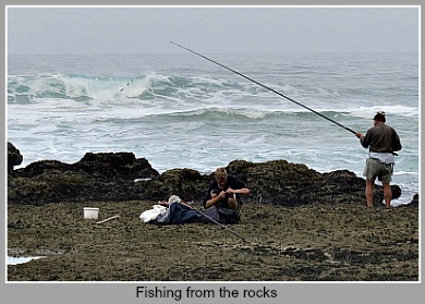 Fishing from the rocks at Gerickes Fishing from the rocks at Gerickes