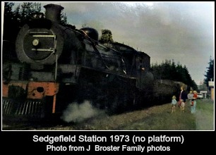 The train at the Sedgefield Station 1973 The train at the Sedgefield Station 1973