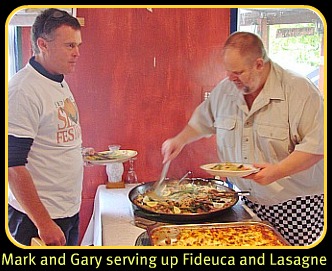 Mark & Gary serving the main course Mark & Gary serving the main course