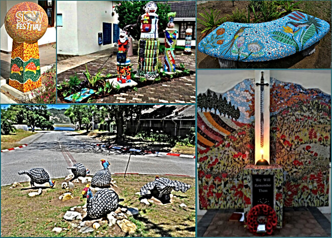 Mosaic artworks seen around the town