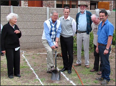 The sod-turning ceremony for the new development.
