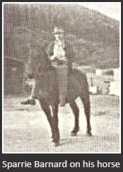 Sparrie Barnard on his horse Sparrie Barnard on his horse